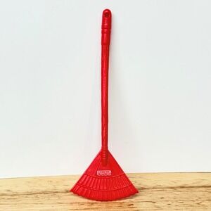 Fisher-Price Loving Family Red Leaf Rake Dollhouse Accessory Plastic Vintage